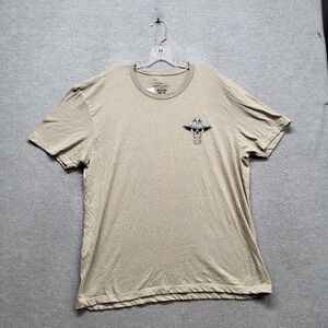 Cody James Men Shirt XL Tan Graphic Print Skull Guns Western Short Sleeve